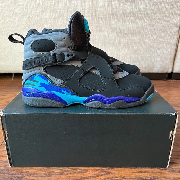 NIB ✨ Nike Air Jordan 8 Retro ‘Aqua’ GS | Size 6.5y 8w - Picture 5 of 12